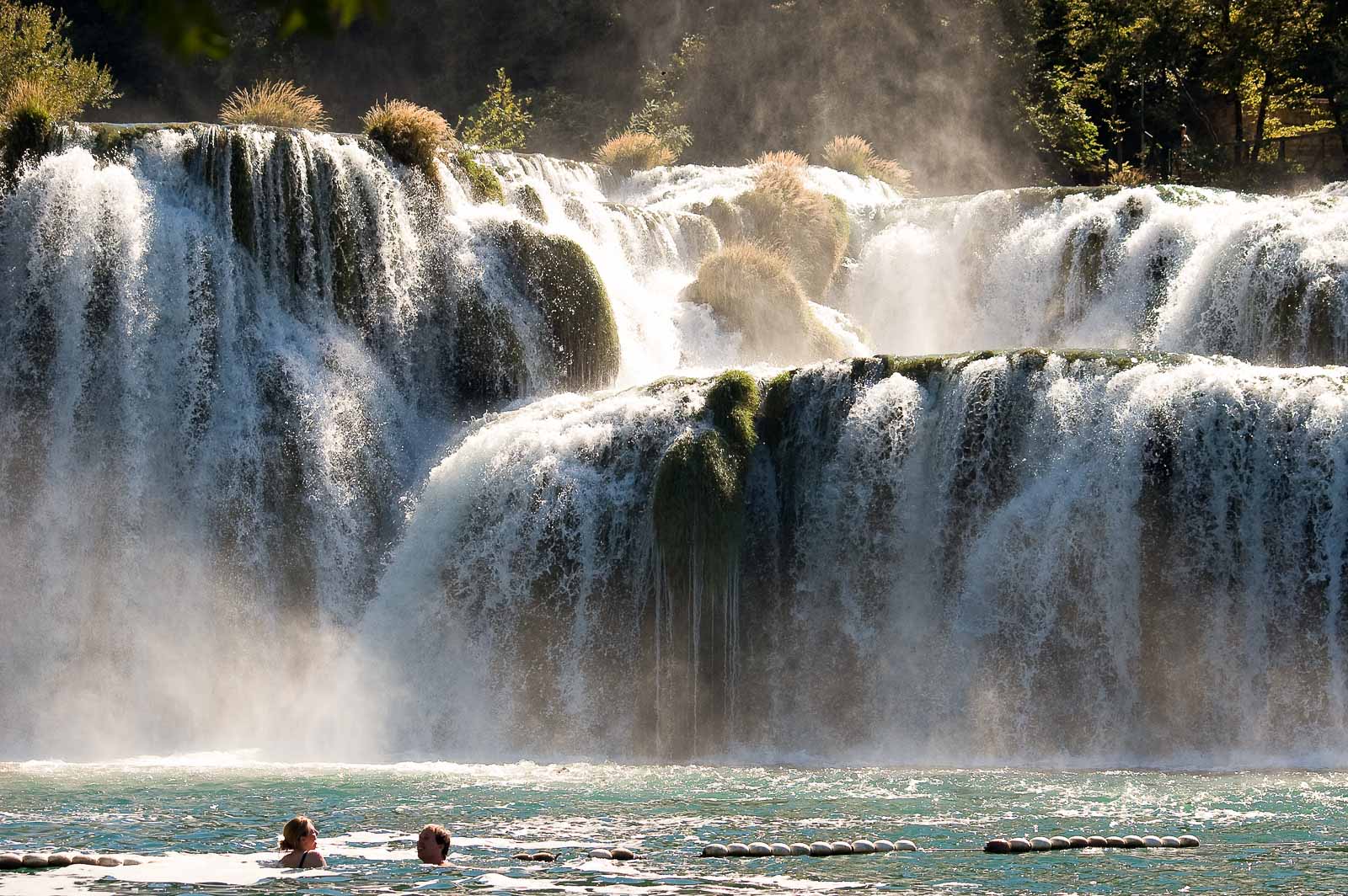 De populaire Krka watervallen in Kroatië